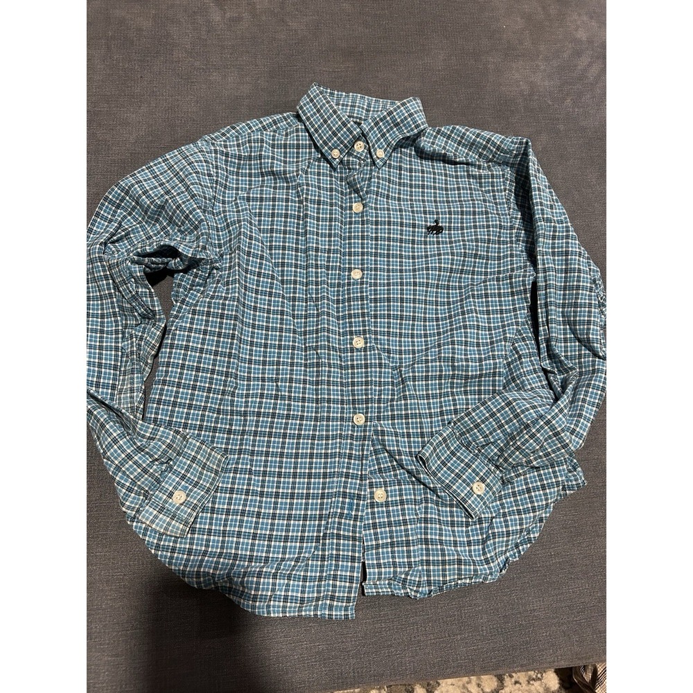 Panhandle Slim Boys Blue Plaid Shirt Size Large‎ Long Sleeve Western